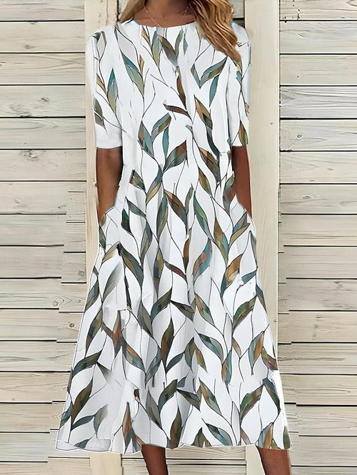 A-Line Midi Dress for Women | Lightweight Fabric | Casual Everyday Wear