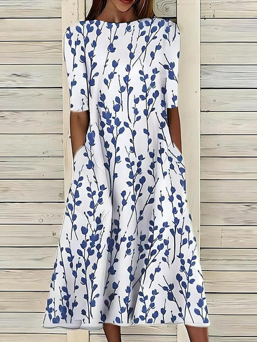 A-Line Midi Dress for Women | Lightweight Fabric | Casual Everyday Wear