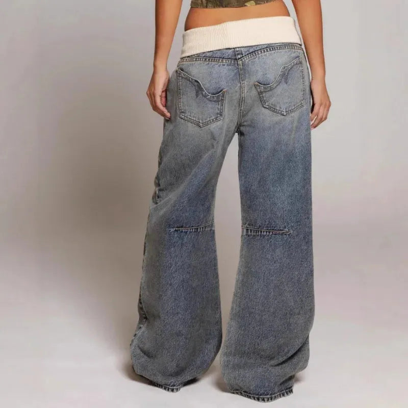 Baggy Wide Leg Denim Jeans for Y2K Streetwear Style - Casual Everyday Wear