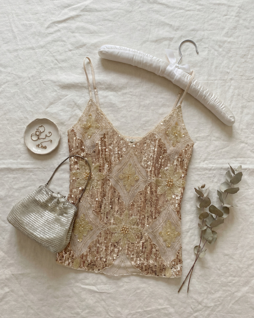 Beaded V-Neck Evening Top | Elegant Occasion Wear for Special Events