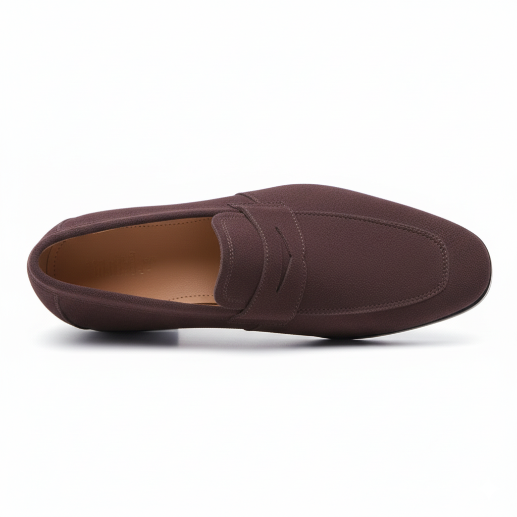 Brown Suede Penny Loafers for Men - Classic Slip-On Design for Casual and Formal Occasions