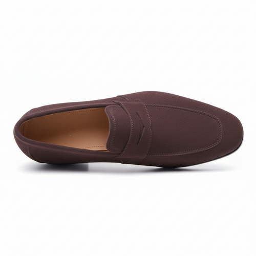 Brown Suede Penny Loafers for Men - Classic Slip-On Design for Casual and Formal Occasions