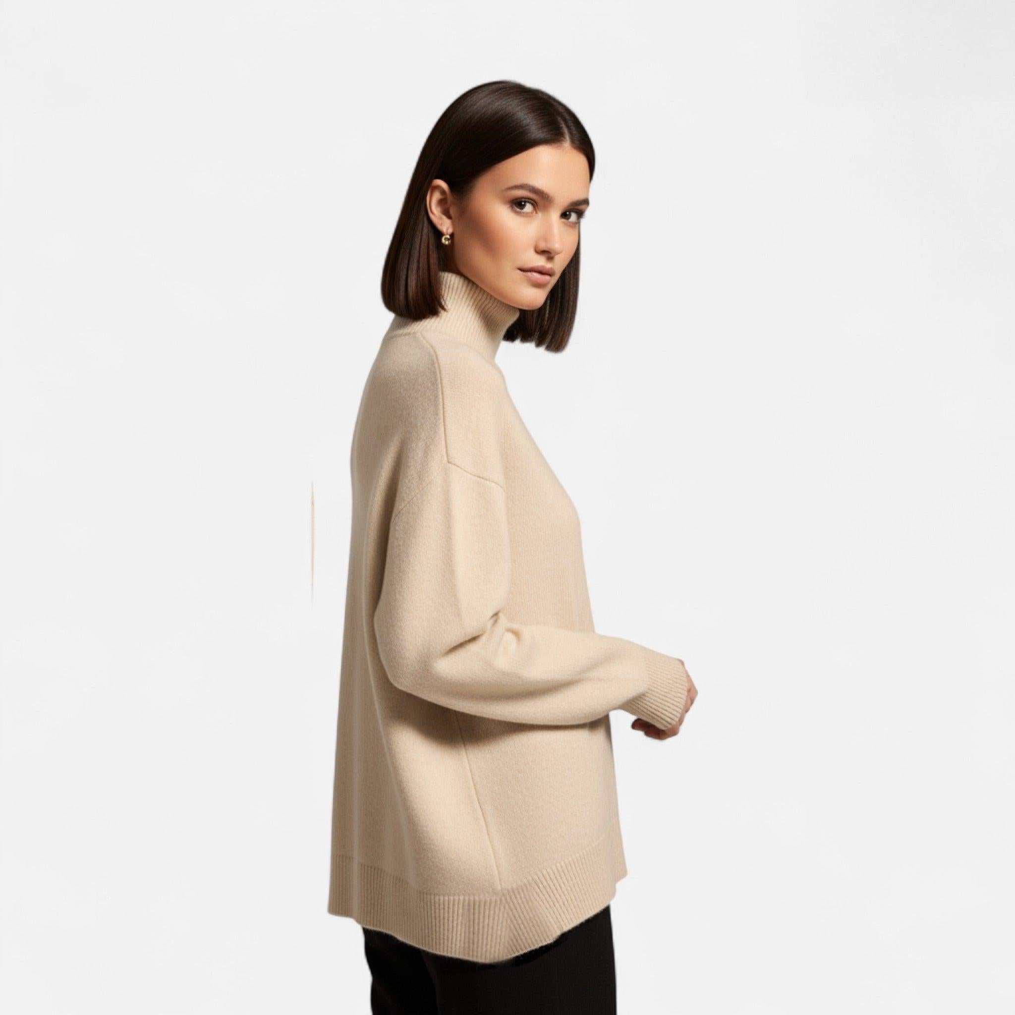 Cashmere Turtleneck Sweater for Women | Soft Warm Knit | Casual Layering Essential