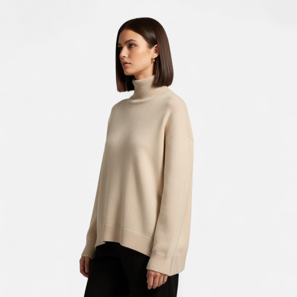 Cashmere Turtleneck Sweater for Women | Soft Warm Knit | Casual Layering Essential