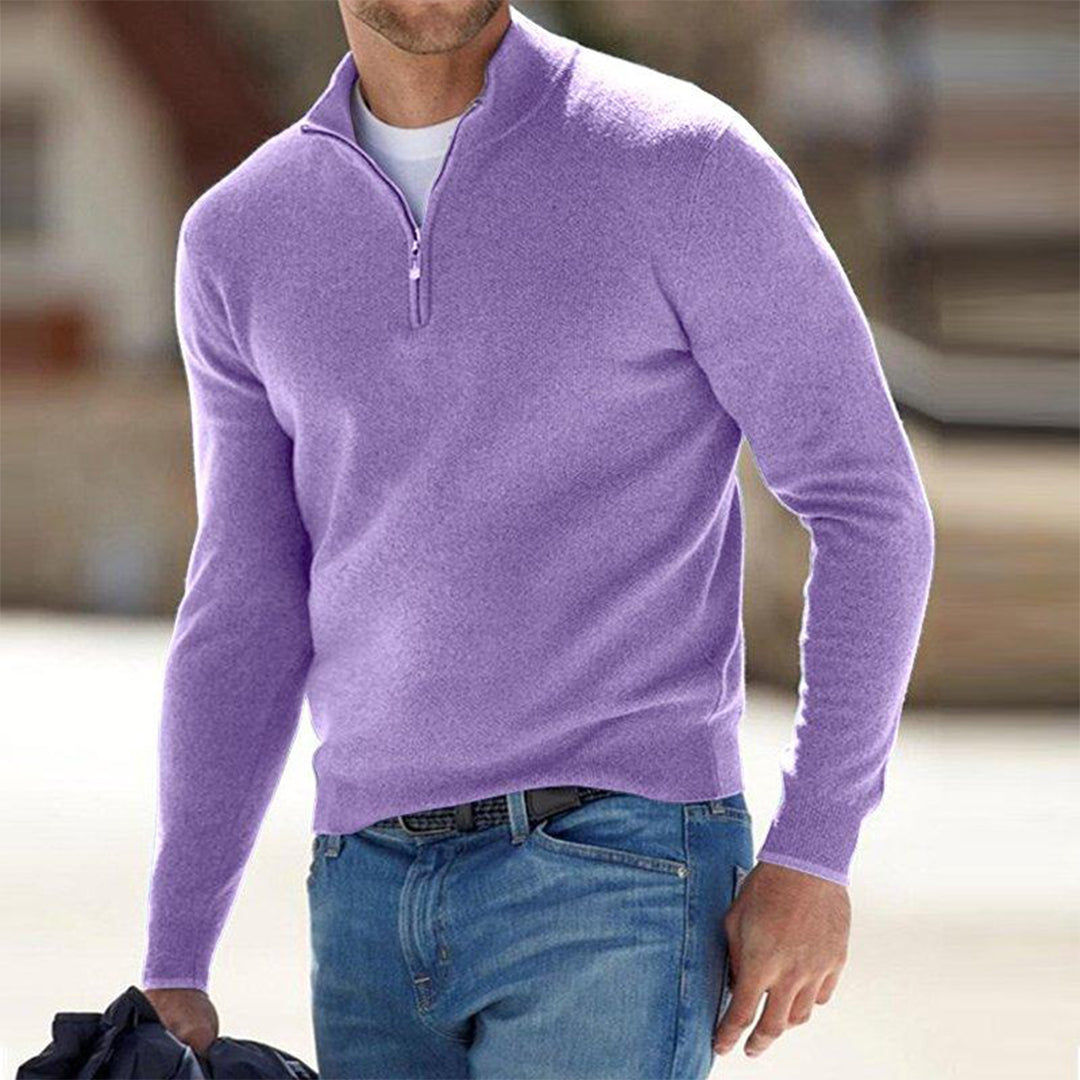 Men's Zip Neck Sweater | Soft Knit Fabric | Casual Layering | Versatile Everyday Wear