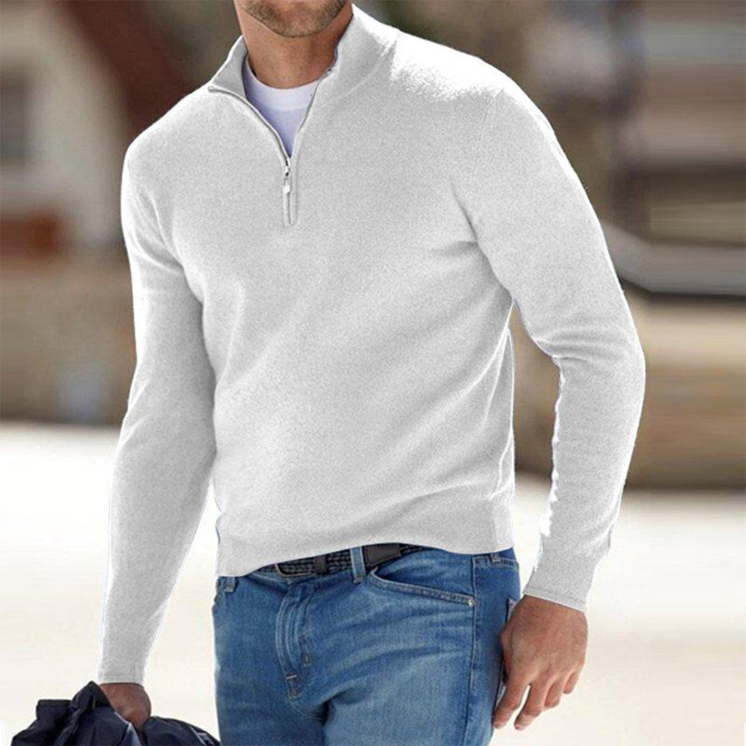 Men's Zip Neck Sweater | Soft Knit Fabric | Casual Layering | Versatile Everyday Wear