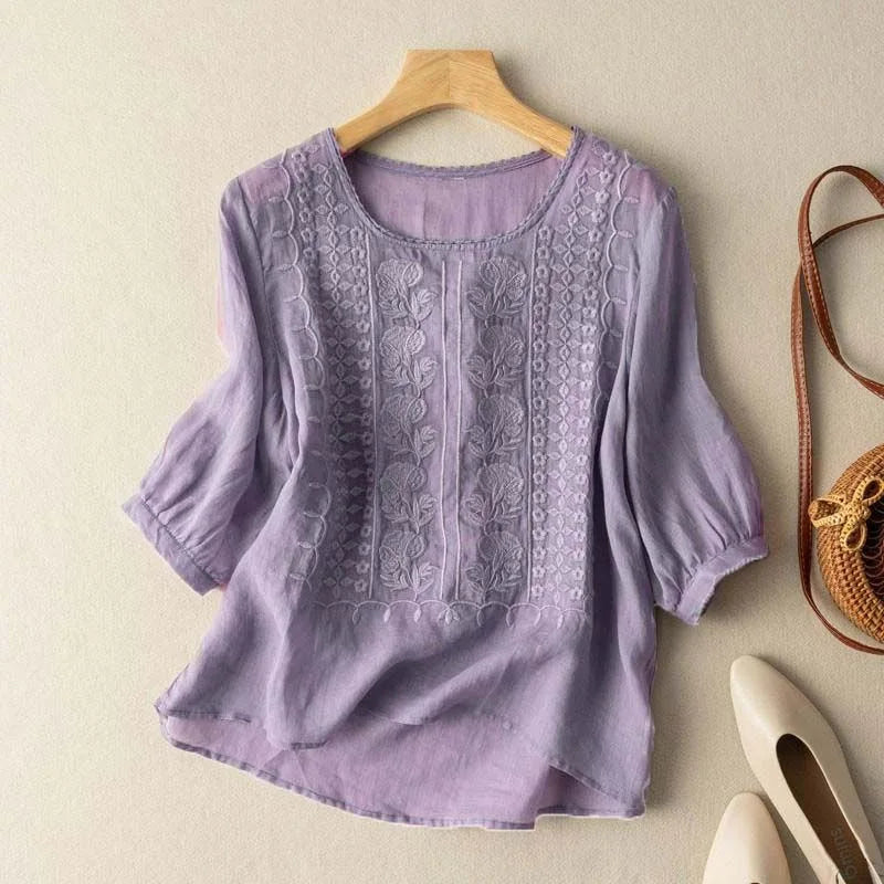 Lightweight Summer Blouse for Women | Casual Short Sleeve Top for Warm Weather Wear