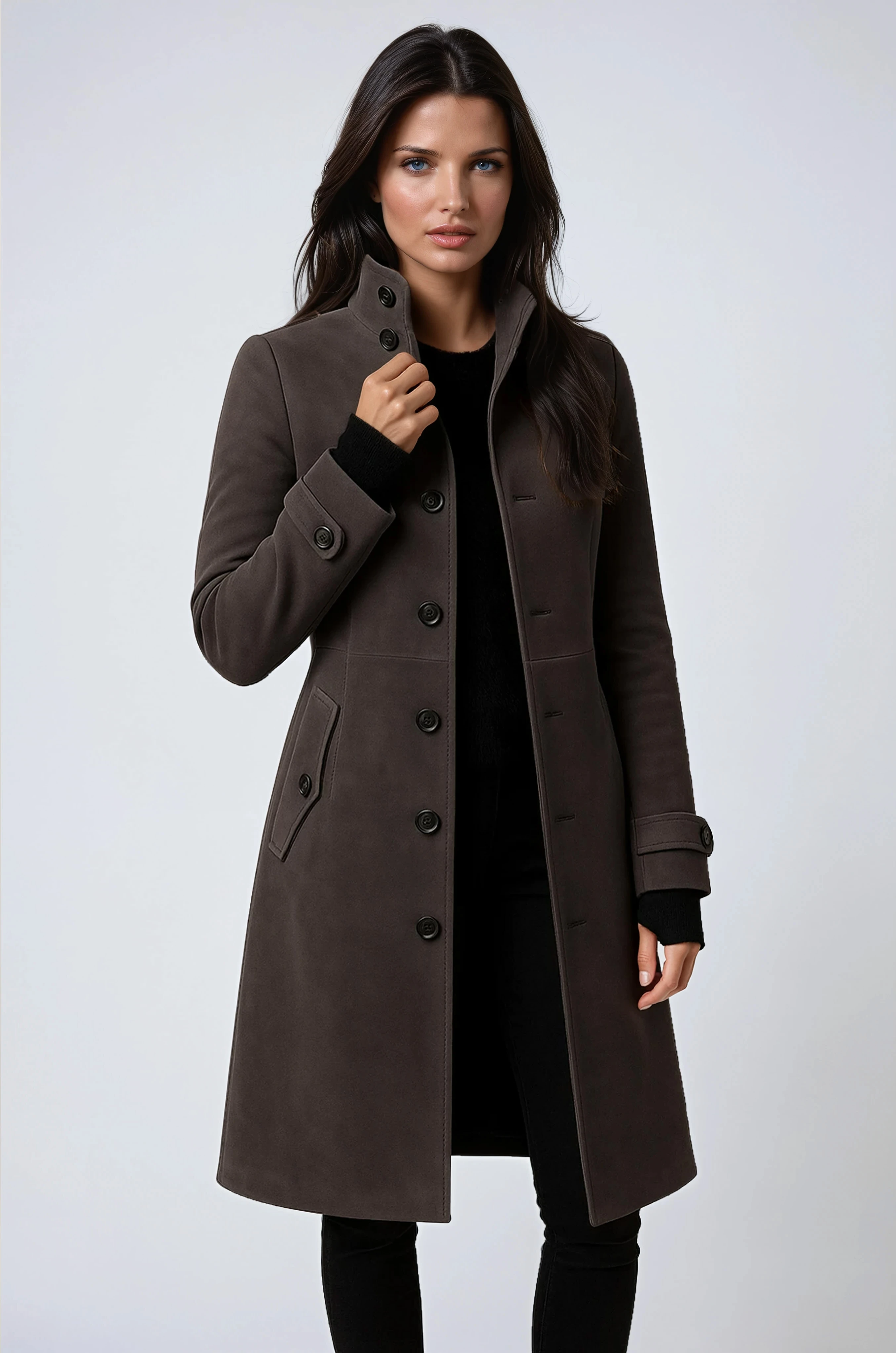 Classic Winter Trench Coat | Warm Fabric | Stylish Long Design | Women's Outerwear