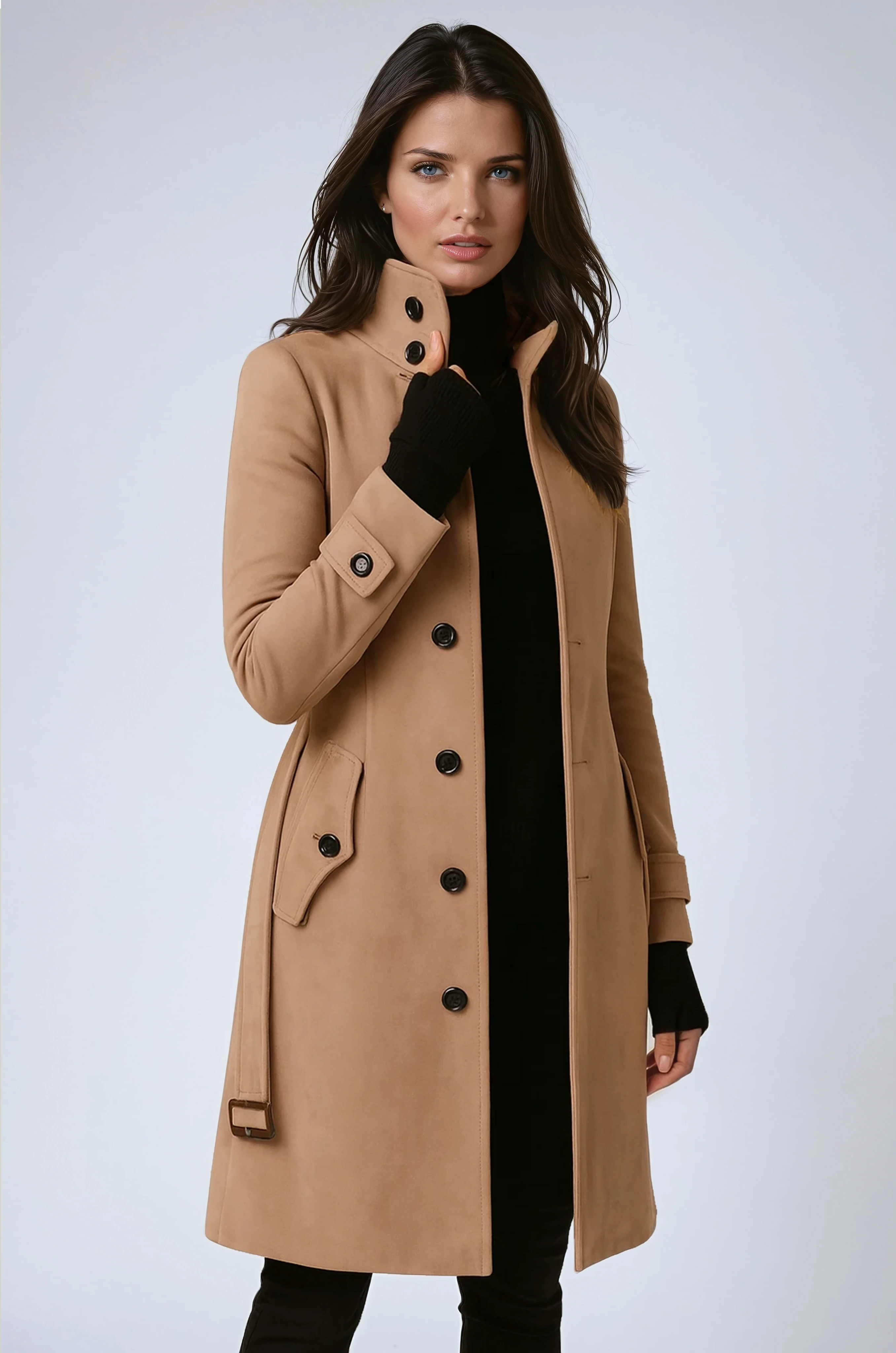 Classic Winter Trench Coat | Warm Fabric | Stylish Long Design | Women's Outerwear