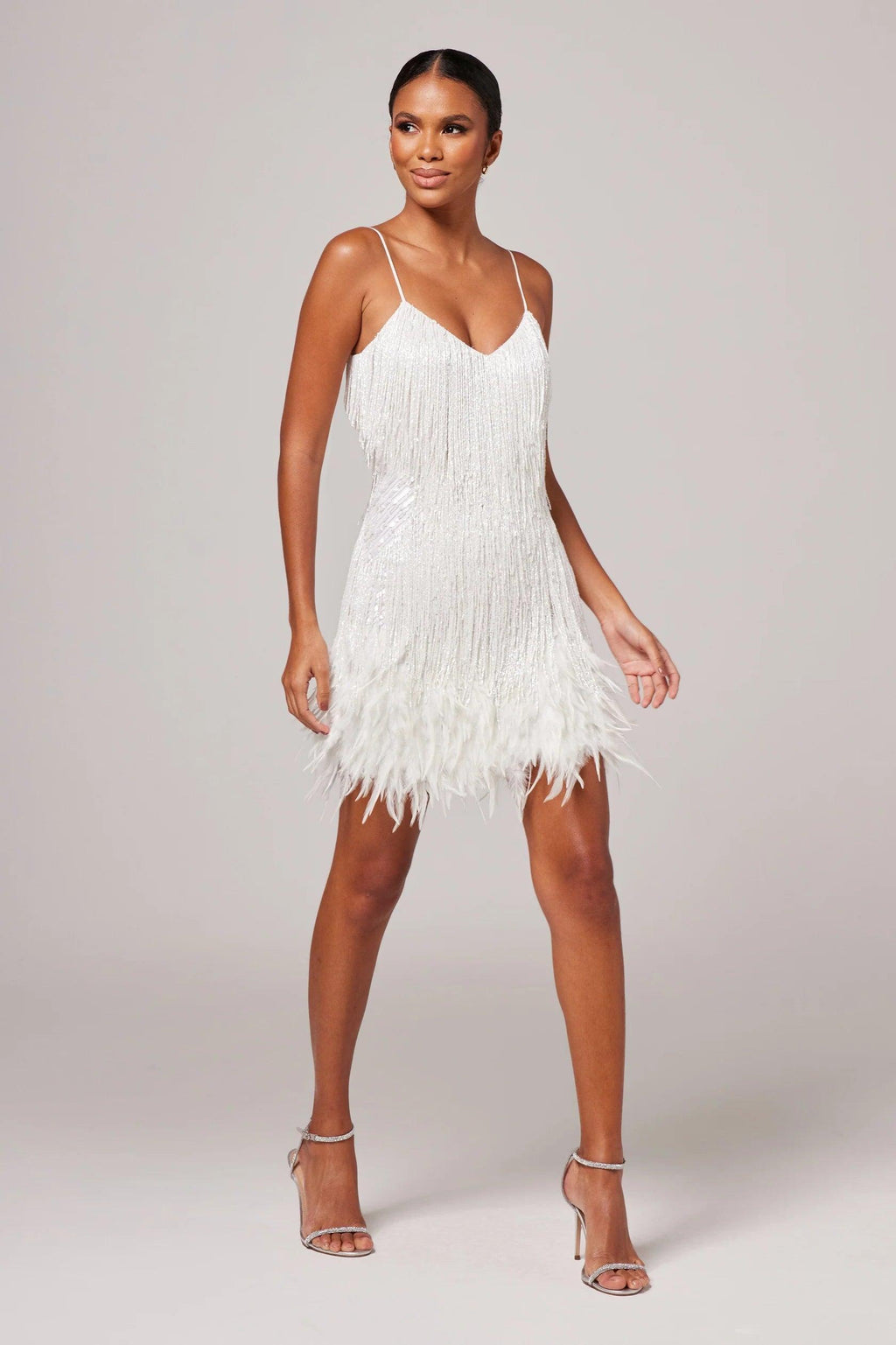 Cocktail Dress with Fringe Feathers | Women's Evening Wear | Elegant Party Dress