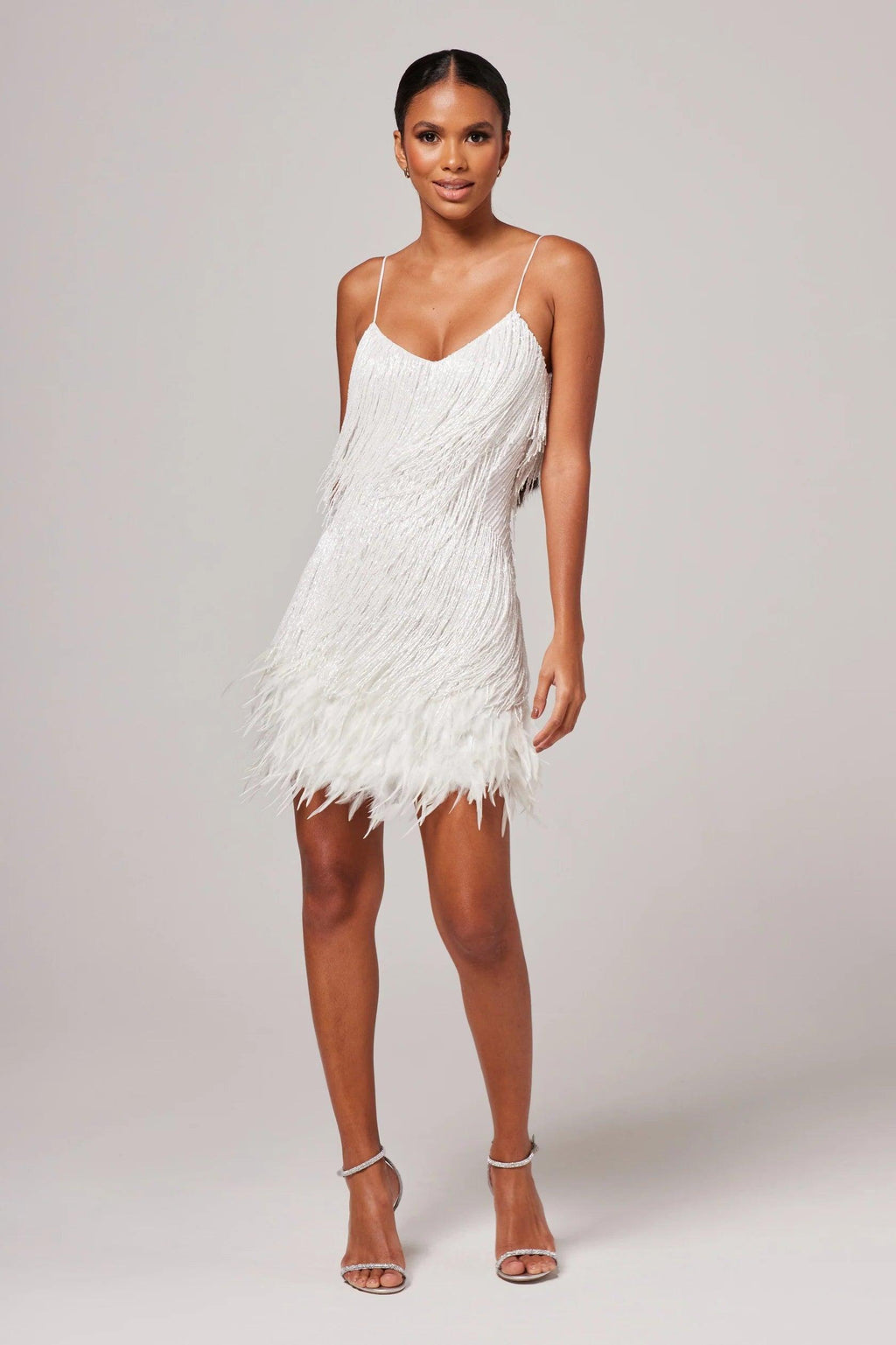 Cocktail Dress with Fringe Feathers | Women's Evening Wear | Elegant Party Dress