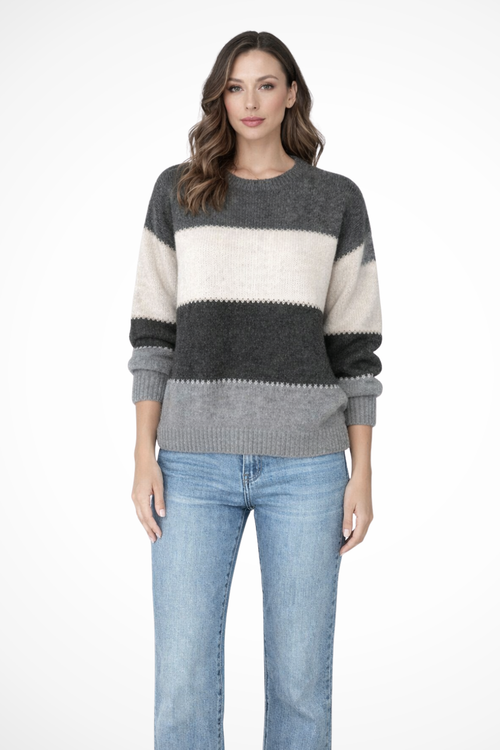 Colorblock Knit Sweater for Women | Relaxed Fit | Spring Fashion Top