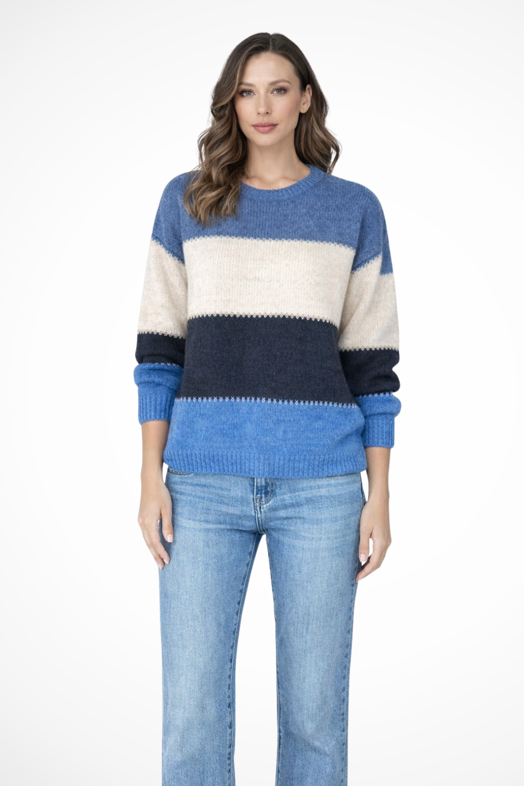 Colorblock Knit Sweater for Women | Relaxed Fit | Spring Fashion Top