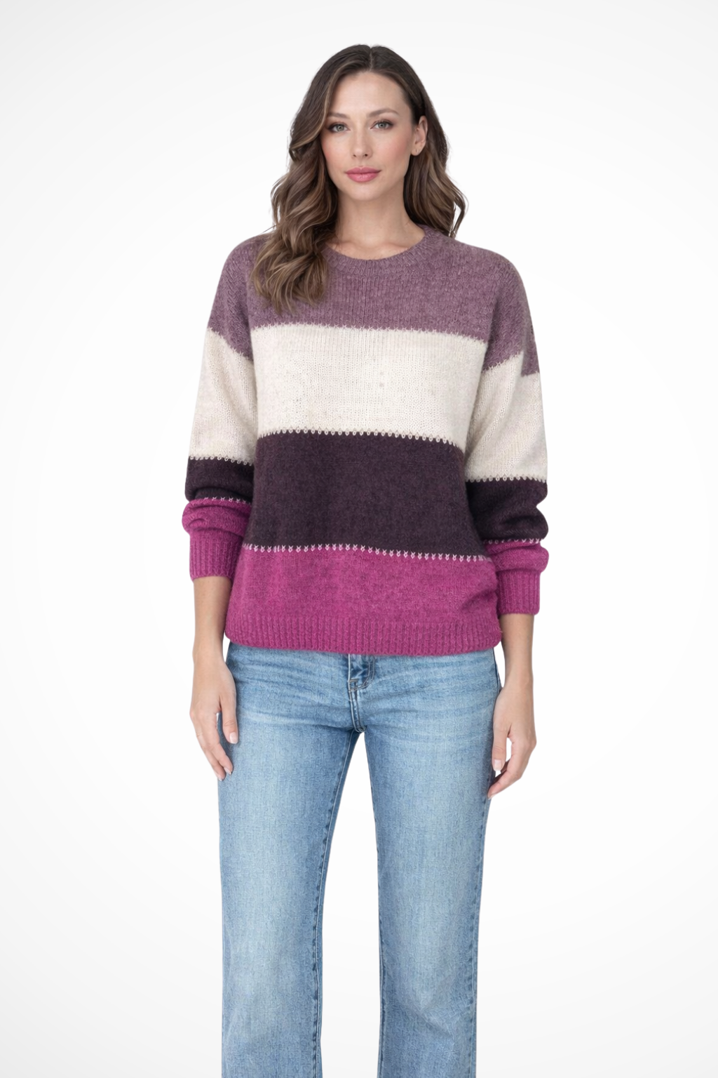 Colorblock Knit Sweater for Women | Relaxed Fit | Spring Fashion Top