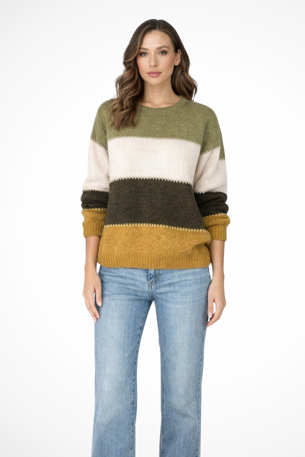 Colorblock Knit Sweater for Women | Relaxed Fit | Spring Fashion Top