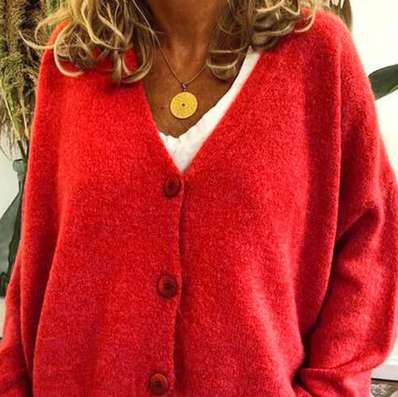 V-Neck Button Cardigan for Women | Soft Knit Fabric | Casual Layering | Versatile Everyday Wear