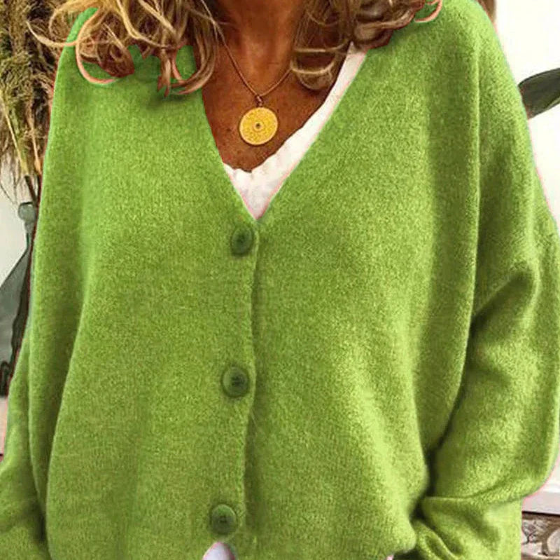 V-Neck Button Cardigan for Women | Soft Knit Fabric | Casual Layering | Versatile Everyday Wear