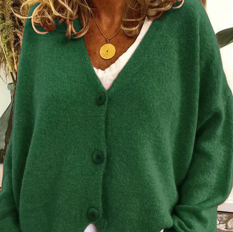 V-Neck Button Cardigan for Women | Soft Knit Fabric | Casual Layering | Versatile Everyday Wear
