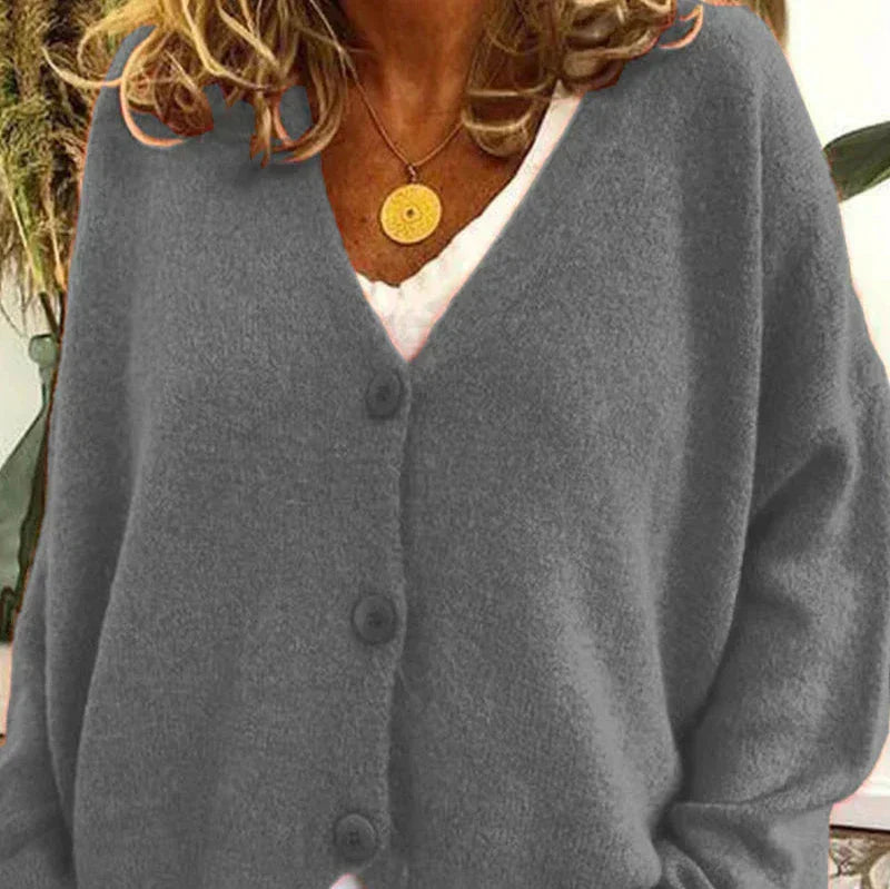 V-Neck Button Cardigan for Women | Soft Knit Fabric | Casual Layering | Versatile Everyday Wear