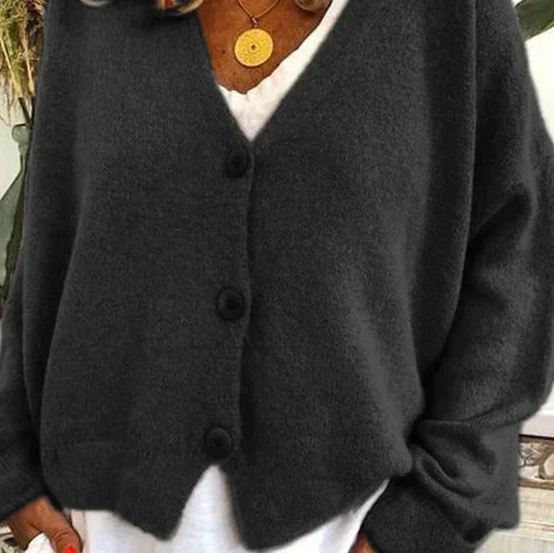 V-Neck Button Cardigan for Women | Soft Knit Fabric | Casual Layering | Versatile Everyday Wear