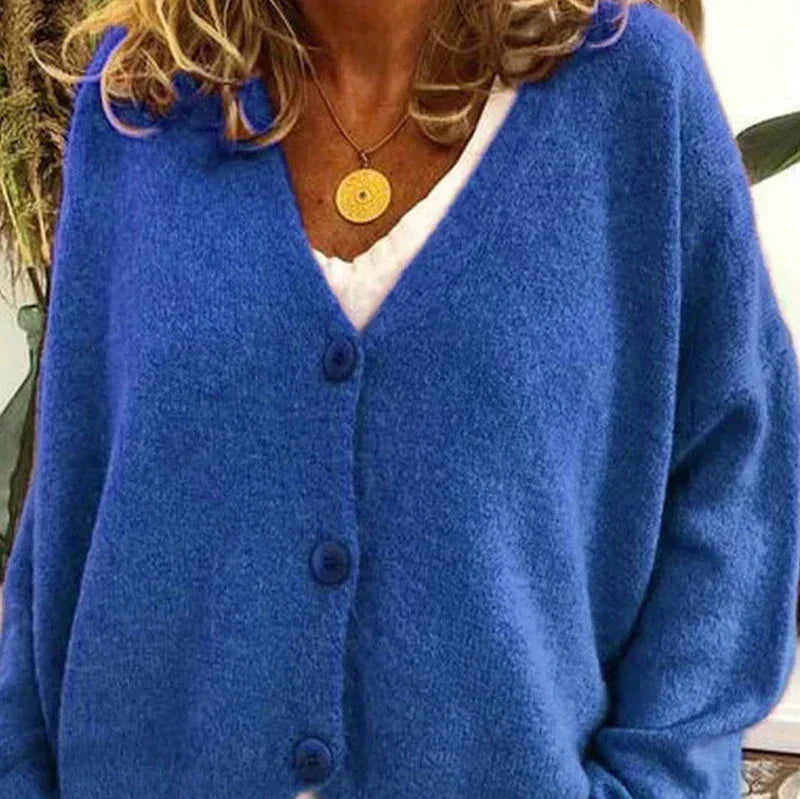 V-Neck Button Cardigan for Women | Soft Knit Fabric | Casual Layering | Versatile Everyday Wear