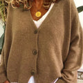 V-Neck Button Cardigan for Women | Soft Knit Fabric | Casual Layering | Versatile Everyday Wear