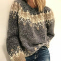 Winter Knit Sweater for Women - Cozy Patterned Design, Soft Fabric, Casual Style for Cold Weather Wear