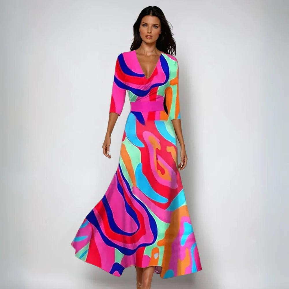 Elegant Floral Women's Dress | Lightweight Fabric | Perfect for Casual Events