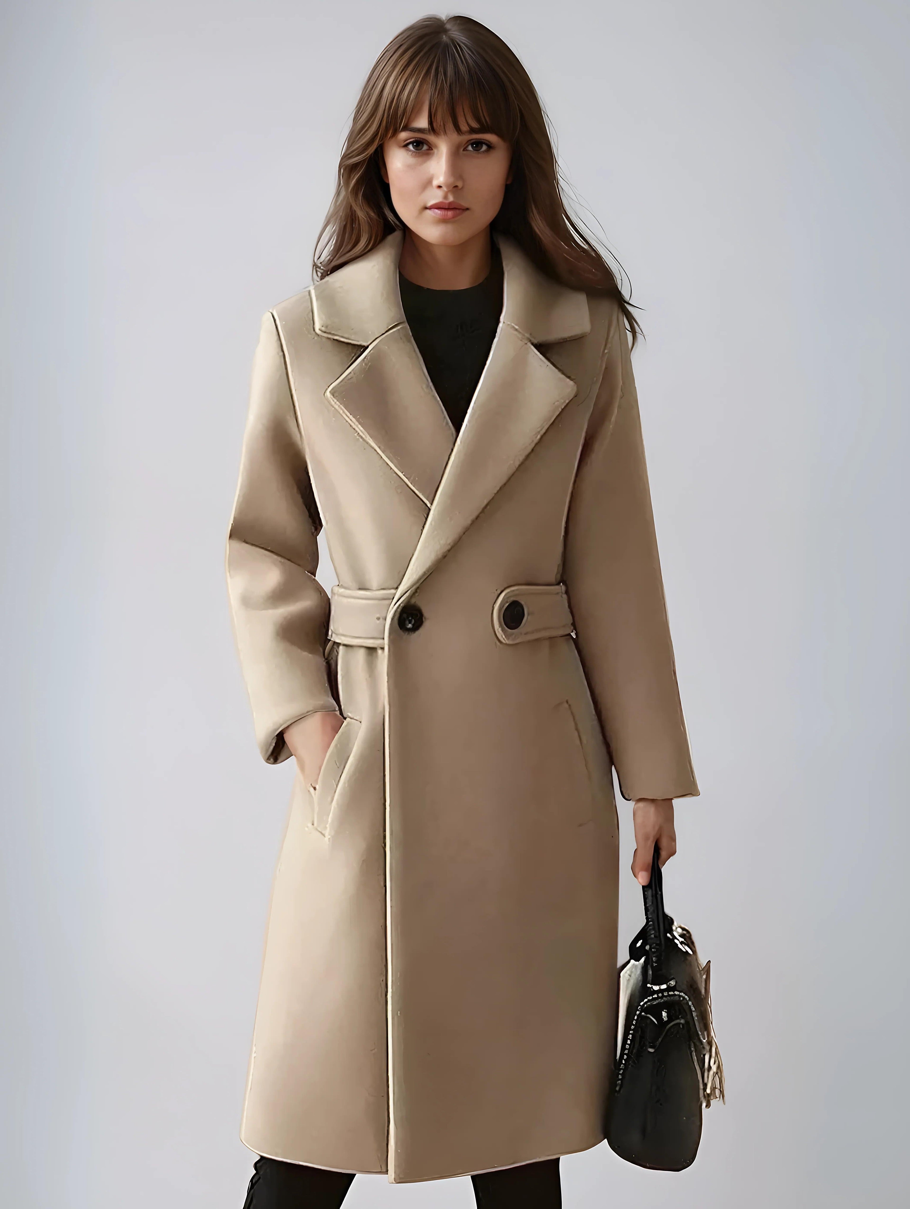 Long Formal Trench Coat for Women | Elegant Design | Ideal for Special Occasions and Events