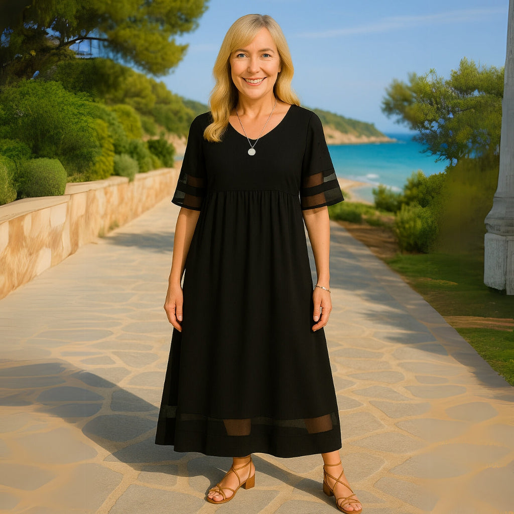 Maxi Dress in Soft Fabric | Flowy Design with Adjustable Straps | Ideal for Formal Events and Casual Outings