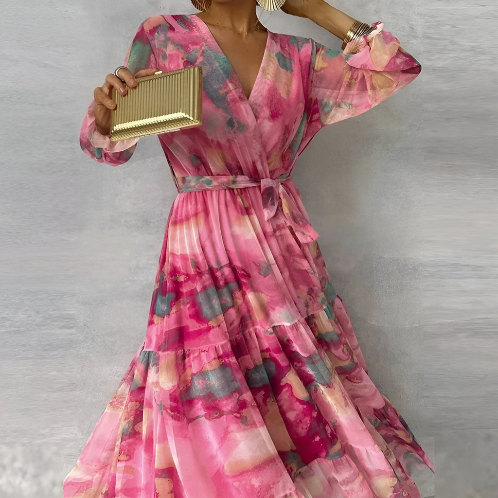 Pleated Lightweight Summer Dress in Elegant Style for Casual Outings and Events