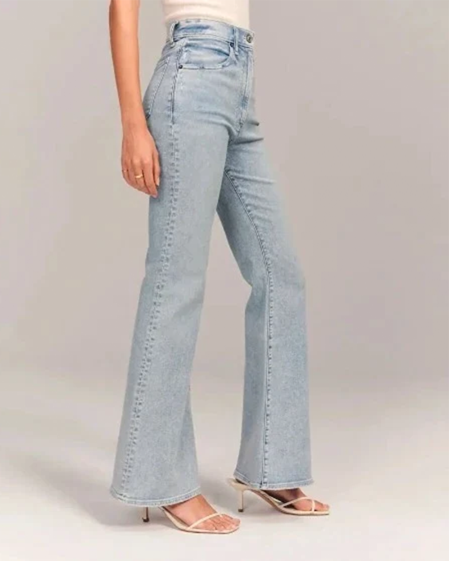 High-Waisted Flared Denim Jeans for Women | Comfortable Cotton Blend | Casual Everyday Wear