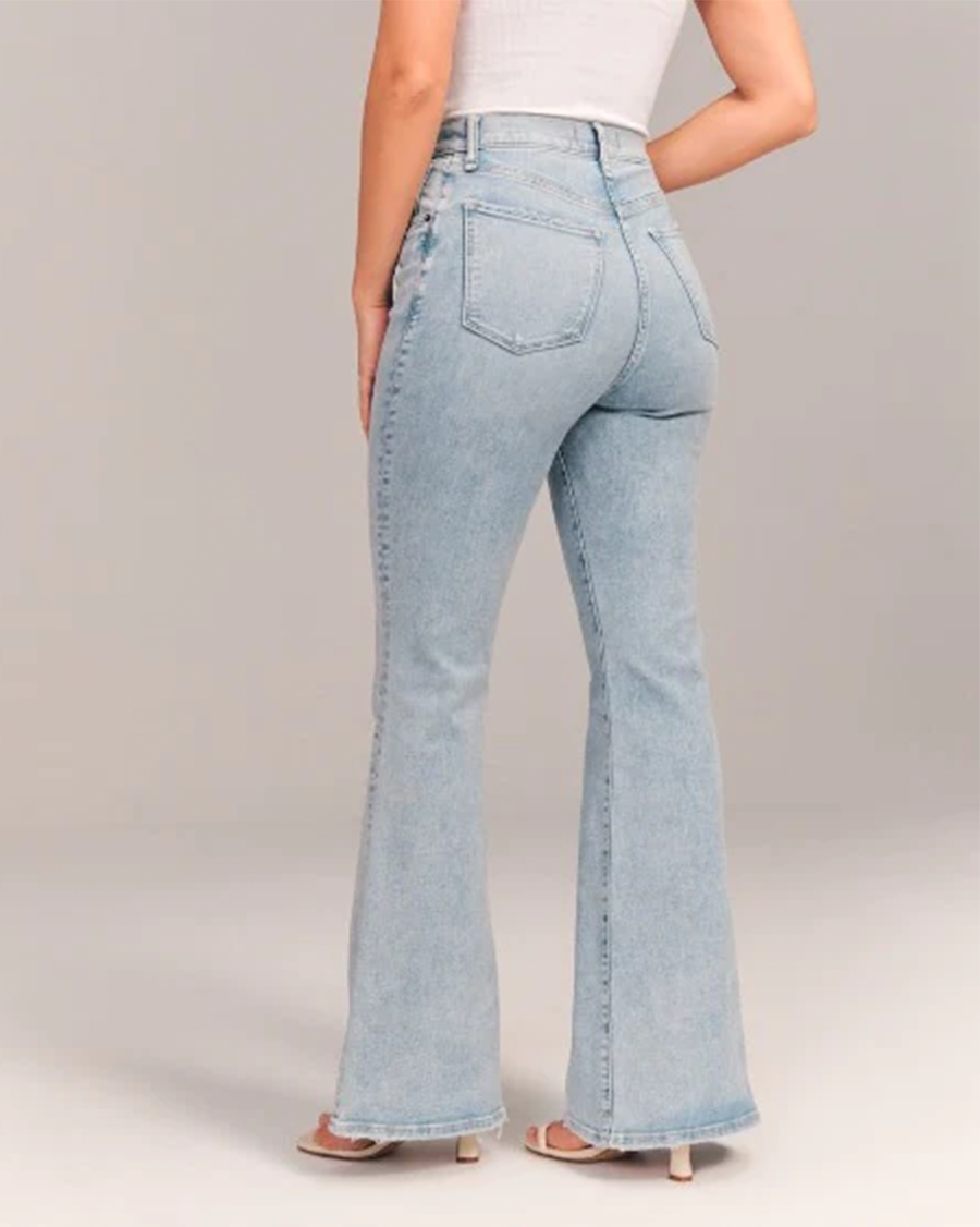 High-Waisted Flared Denim Jeans for Women | Comfortable Cotton Blend | Casual Everyday Wear