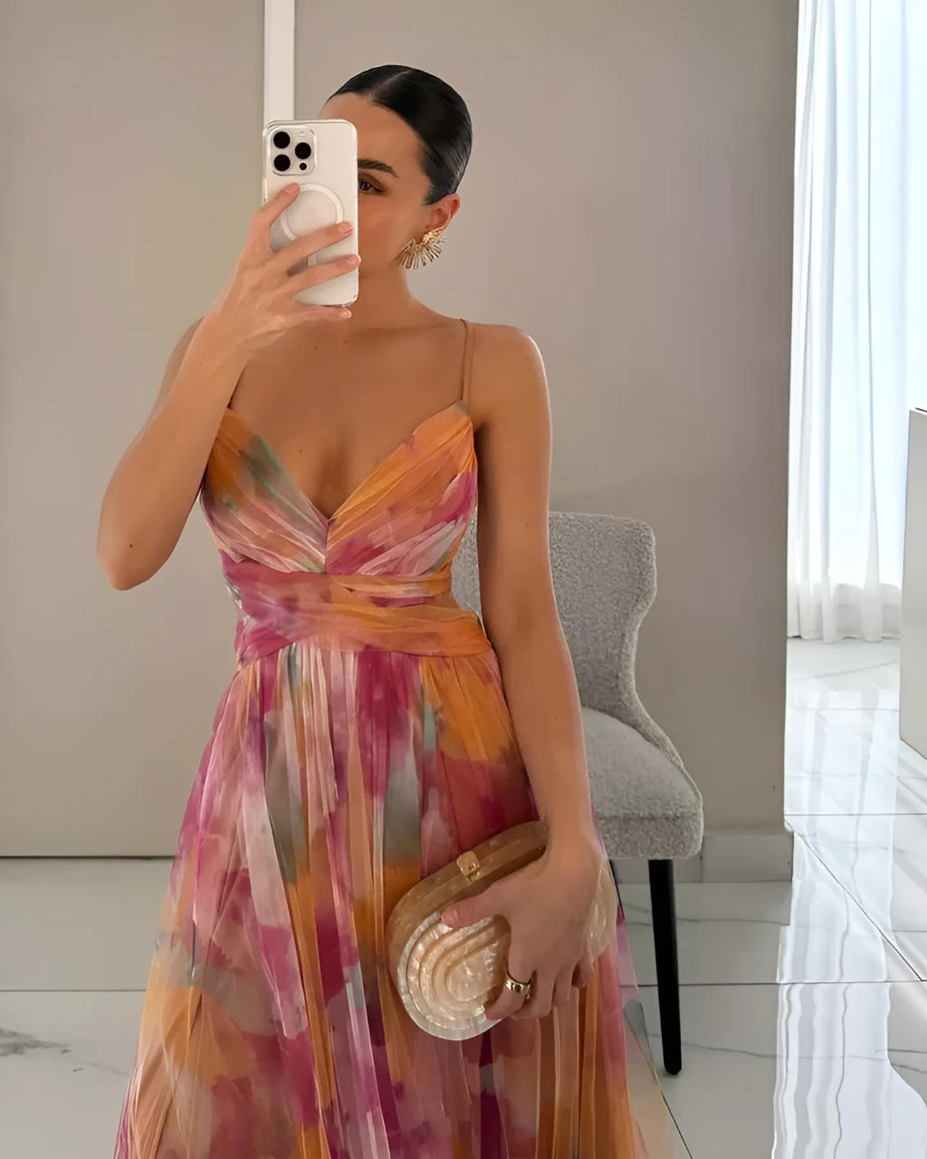 Floral Maxi Dress for Women | Spaghetti Straps | Elegant Summer Wear