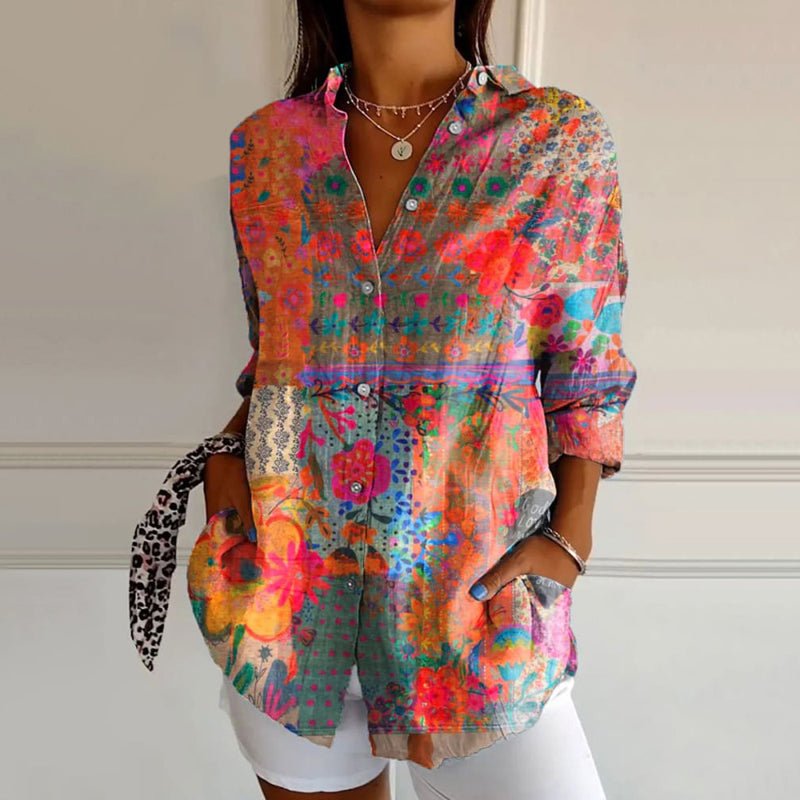 Floral Print Blouse in Lightweight Fabric | Casual or Office Wear | Available in Multiple Sizes