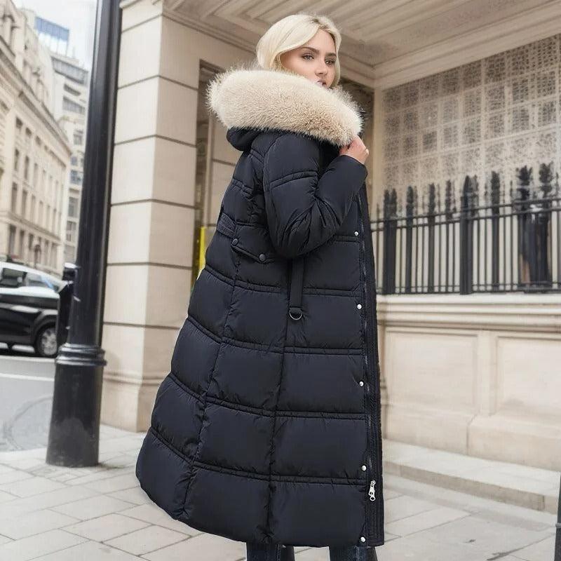 High-Collar Insulated Puffer Coat for Women | Warm Stylish Winter Outerwear for Cold Weather