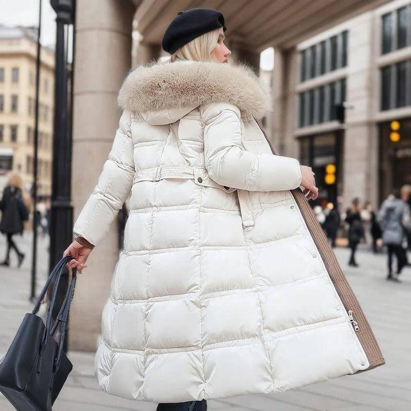 High-Collar Insulated Puffer Coat for Women | Warm Stylish Winter Outerwear for Cold Weather