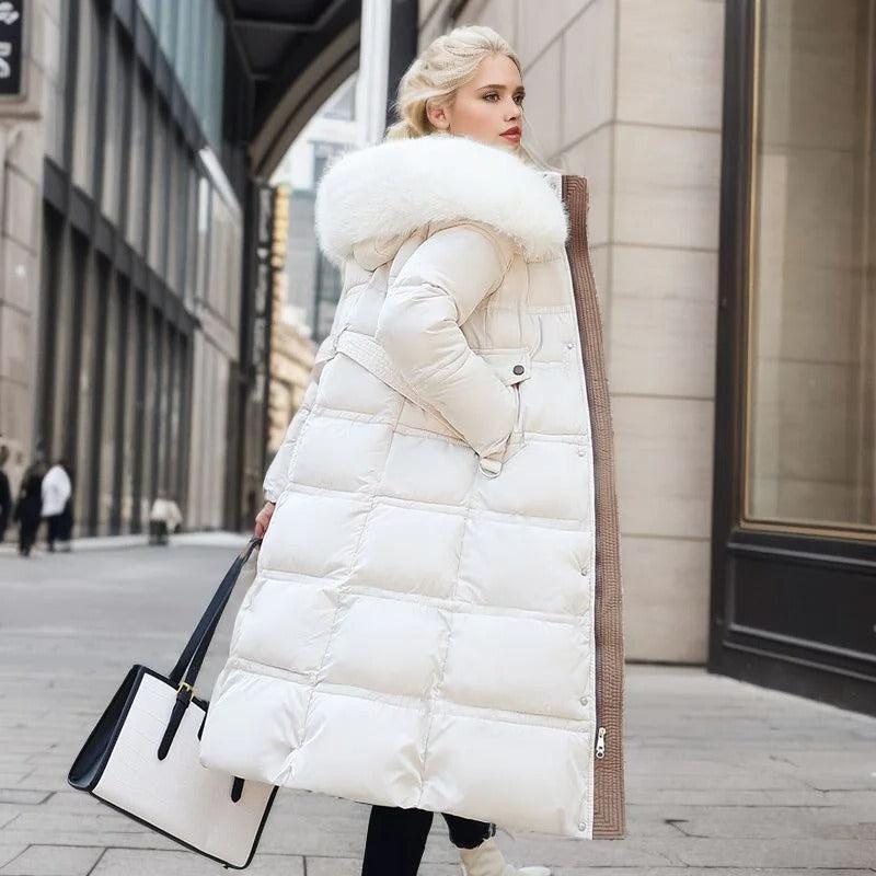 High-Collar Insulated Puffer Coat for Women | Warm Stylish Winter Outerwear for Cold Weather
