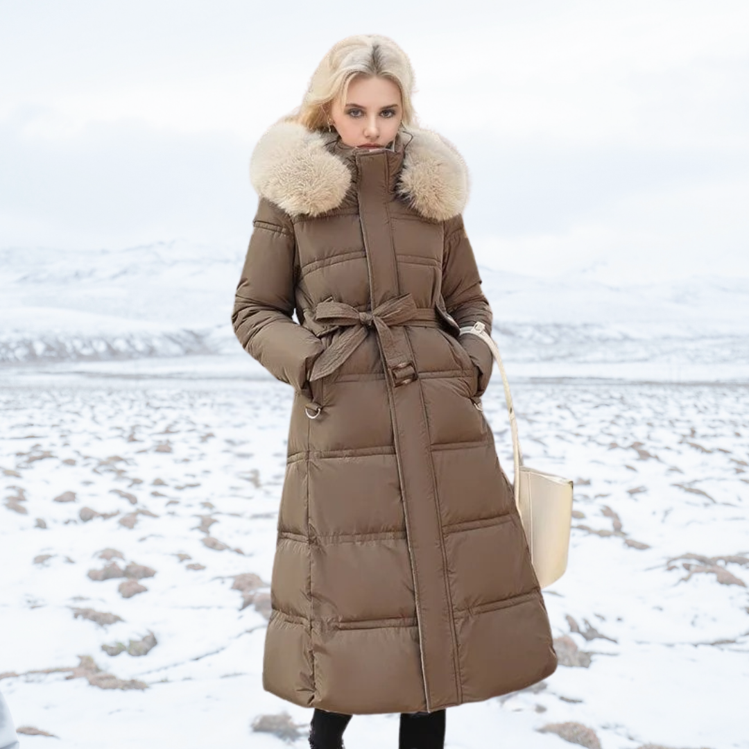 High-Collar Insulated Puffer Coat for Women | Warm Stylish Winter Outerwear for Cold Weather