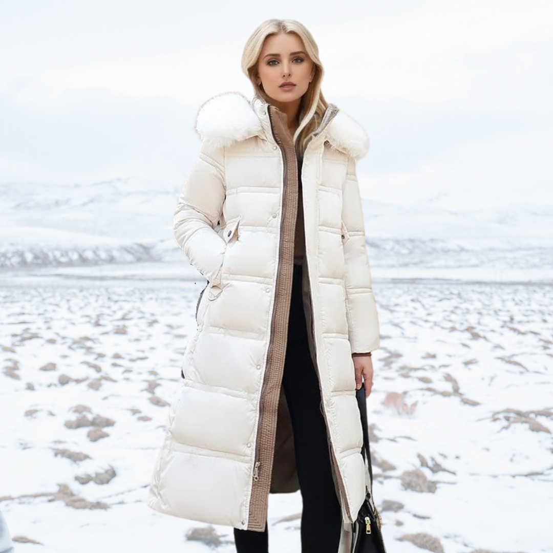 High-Collar Insulated Puffer Coat for Women | Warm Stylish Winter Outerwear for Cold Weather