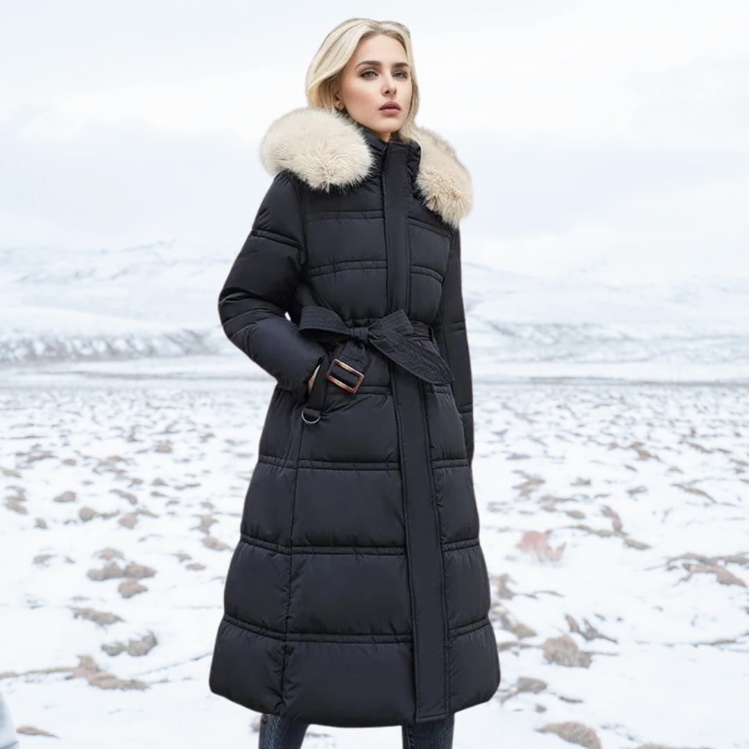 High-Collar Insulated Puffer Coat for Women | Warm Stylish Winter Outerwear for Cold Weather