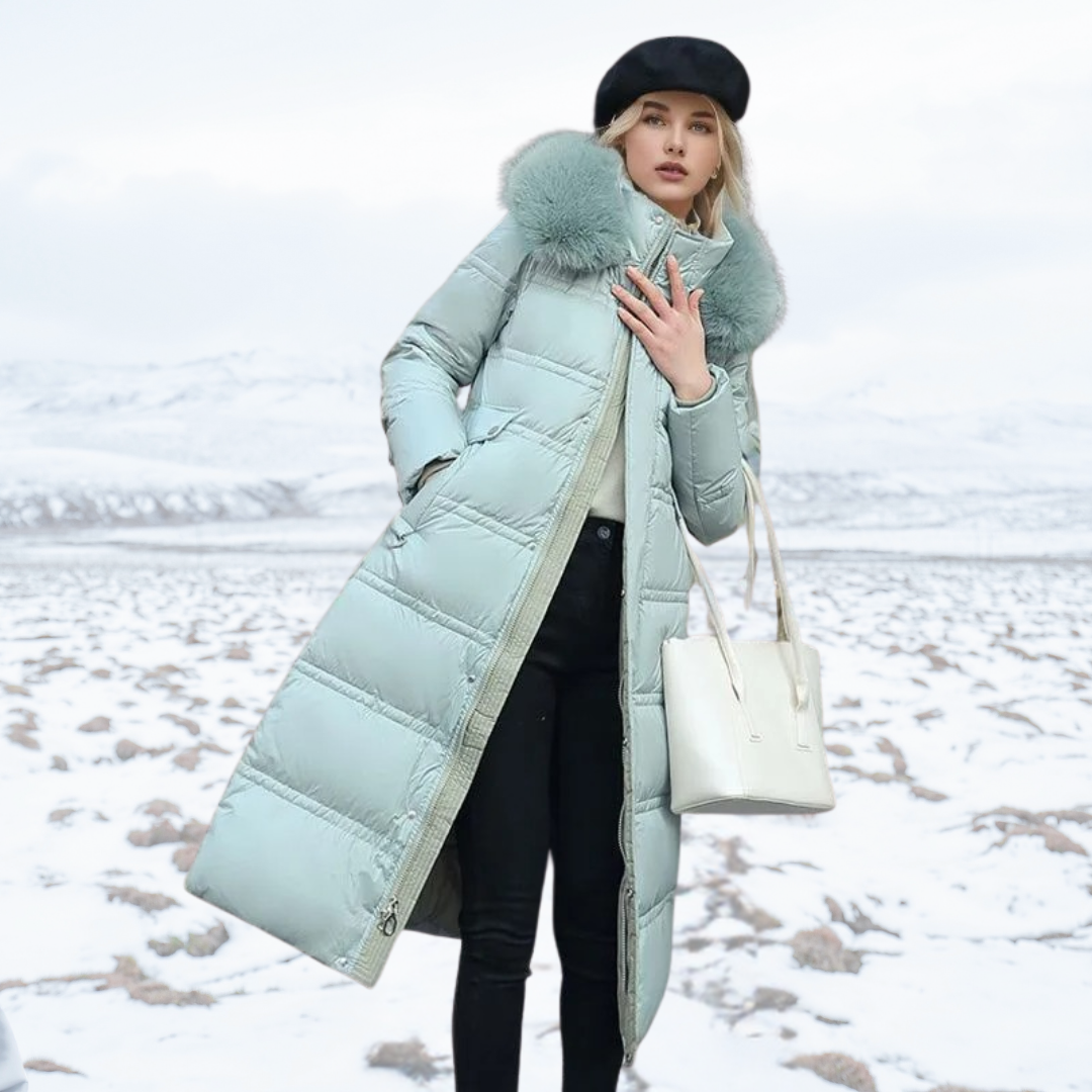High-Collar Insulated Puffer Coat for Women | Warm Stylish Winter Outerwear for Cold Weather