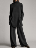 High Neck Women's Lounge Set - Soft Fabric, Comfortable Two Piece Outfit for Relaxation and Casual Wear