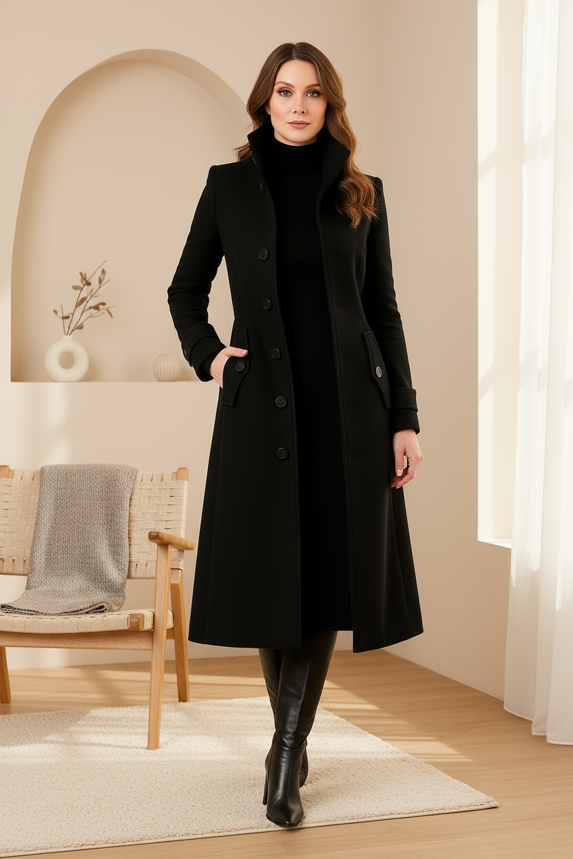 High-Neck Women's Winter Coat | Warm Insulated Outerwear for Cold Weather