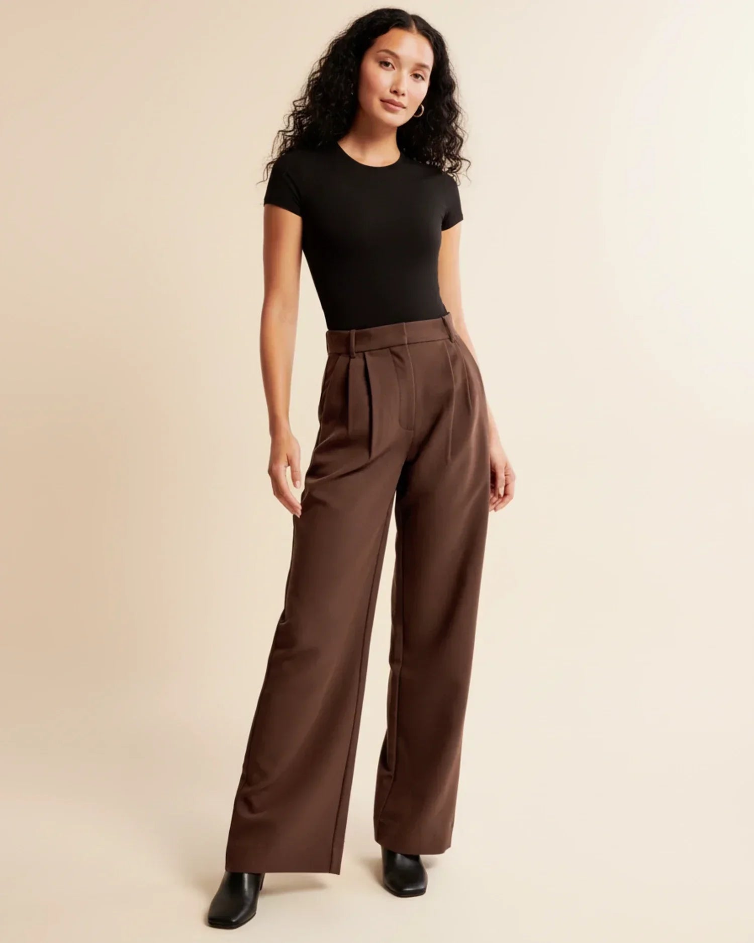 High Waist Pleated Trousers | Tailored Fit | Women's Formal Office Pants | Versatile for Casual and Professional Wear
