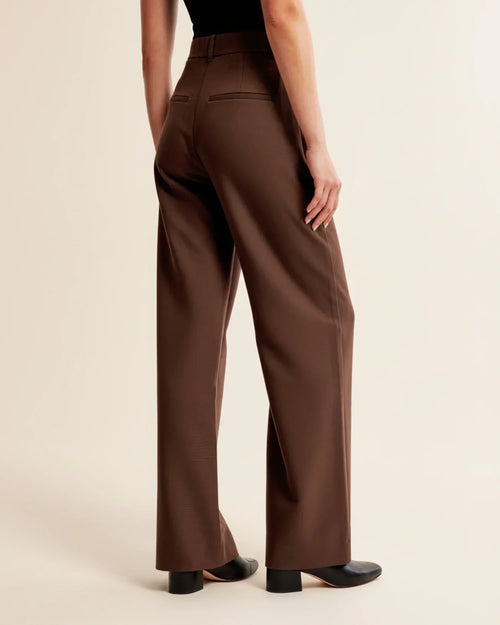 High Waist Pleated Trousers | Tailored Fit | Women's Formal Office Pants | Versatile for Casual and Professional Wear