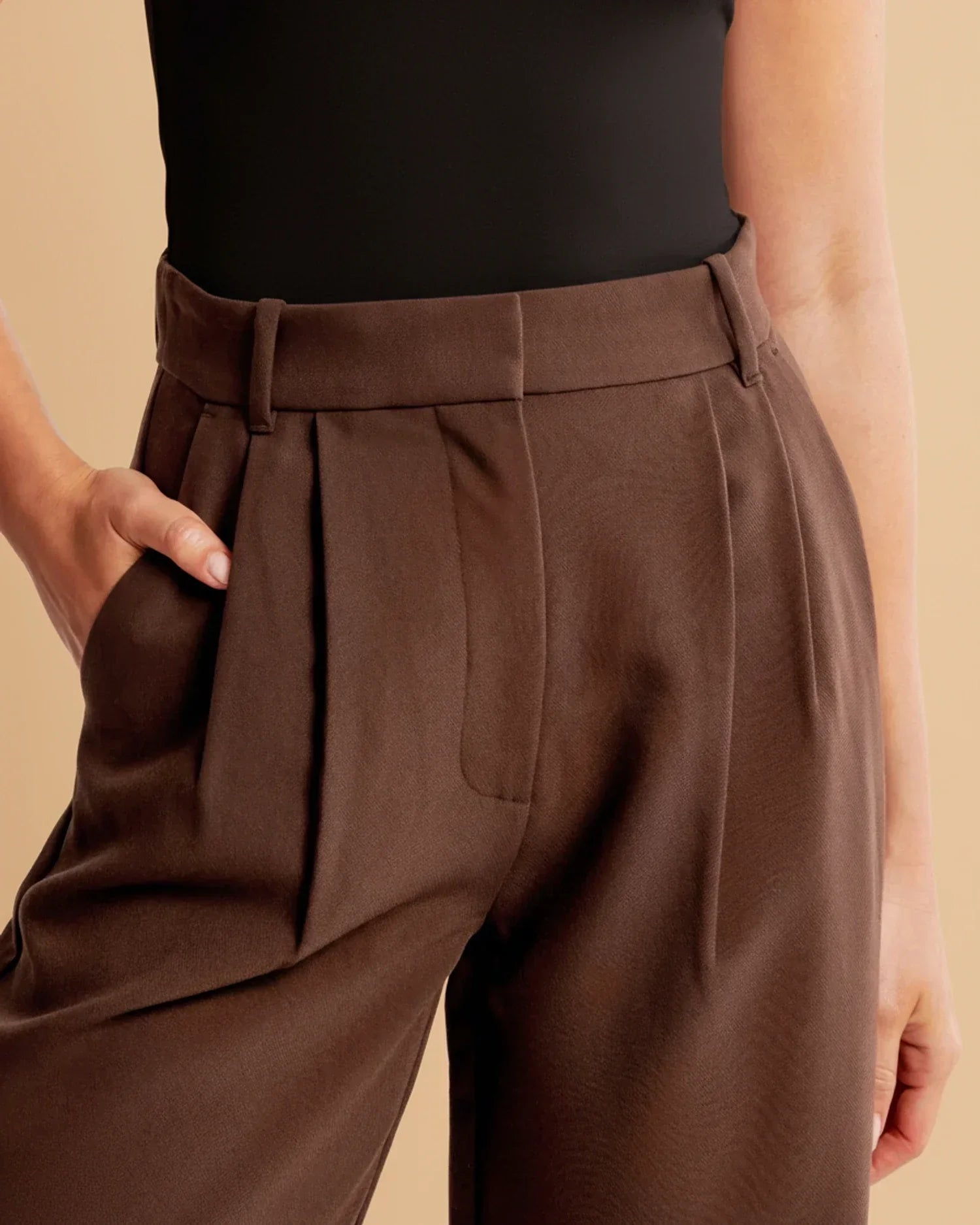 High Waist Pleated Trousers | Tailored Fit | Women's Formal Office Pants | Versatile for Casual and Professional Wear