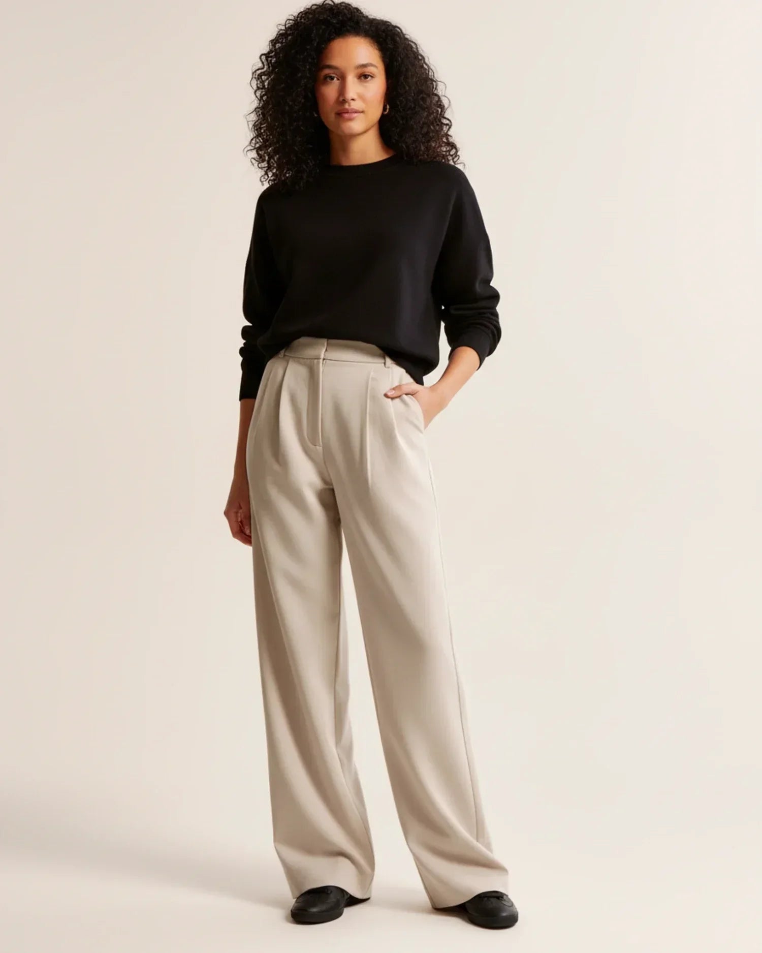 High Waist Pleated Trousers | Tailored Fit | Women's Formal Office Pants | Versatile for Casual and Professional Wear