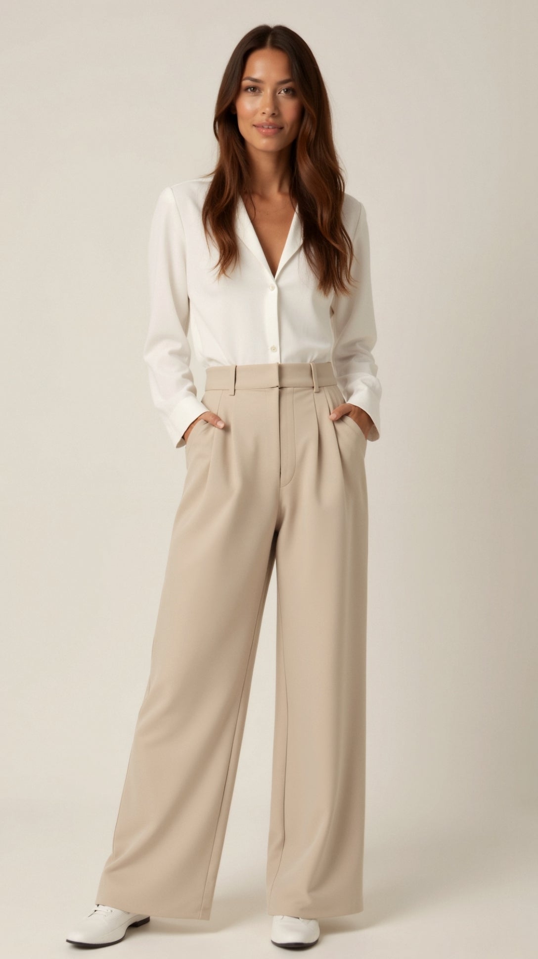 High-Waist Wide-Leg Pants for Women | Lightweight Fabric | Casual or Dressy Spring Fashion