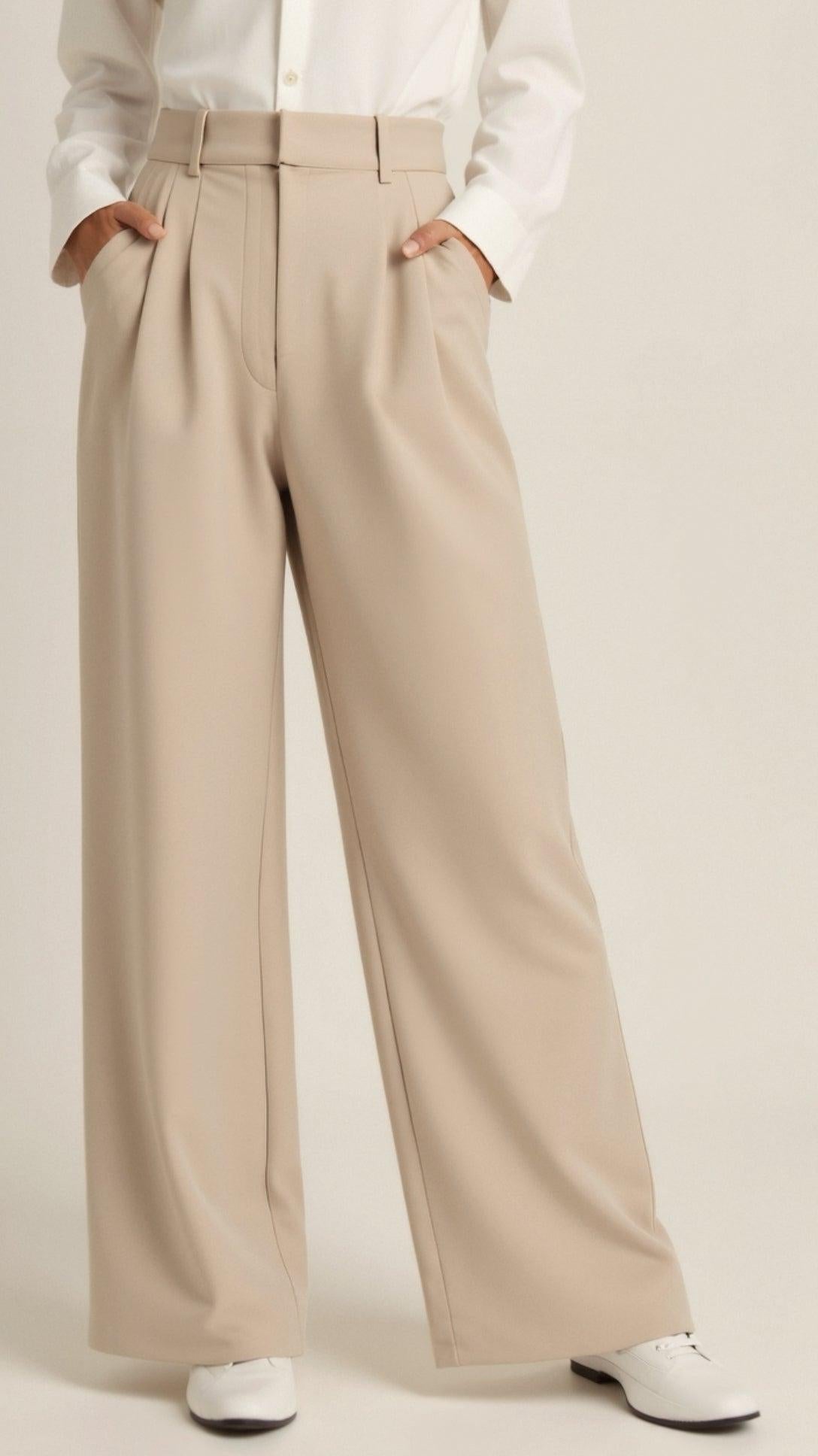 High Waisted Wide Leg Trousers | Soft Fabric | Casual & Office Style | Women's Versatile Fit Pants